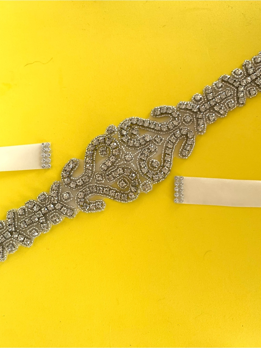 Wedding Rhinestone Ribbon Belt
